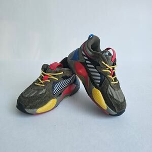 Toddler Sneakers Puma RS-X Size 6C Running System Shoes Army Green Suede Primary